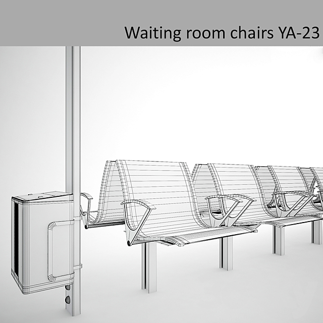 Chairs for waiting rooms waiting room chairs YA-23 3ds Max - thumbnail 2