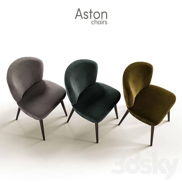 Chairs Minotti Aston 2 3DS Max Model - thumbnail 2