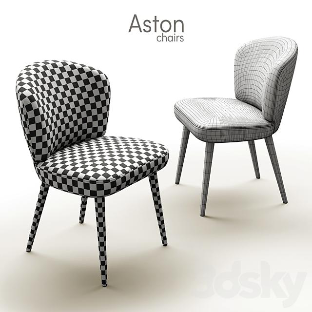 Chairs Minotti Aston 2 3DS Max Model - thumbnail 3