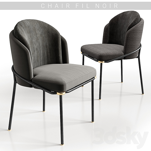 Chairs minotti fil noir 3DS Max Model - thumbnail 2