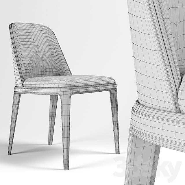 Chairs poliform grace 3DS Max Model - thumbnail 2