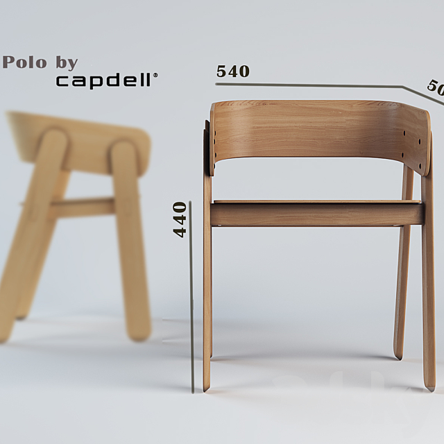 Chairs Polo Capdell Yonoh 3ds Max - thumbnail 2