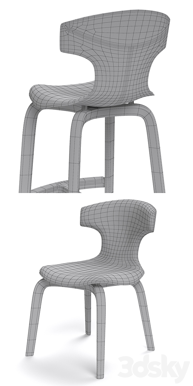 Chairs Poltrona Frau Montera 3DSMax File - thumbnail 3