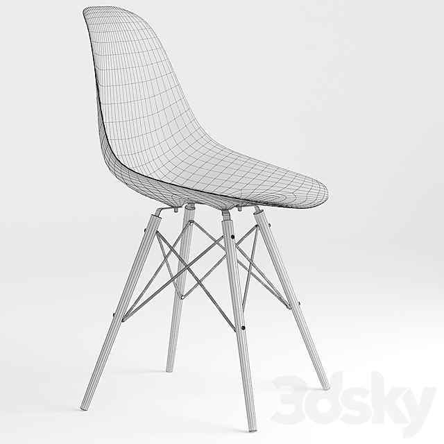 Charles Eames DSW Chair 3DSMax File - thumbnail 3