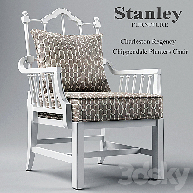 Charleston Regency Chippendale Planter’s Chair 3DS Max Model - thumbnail 1