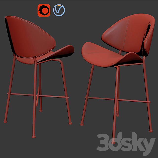 Cheri bar stool 3DSMax File - thumbnail 3