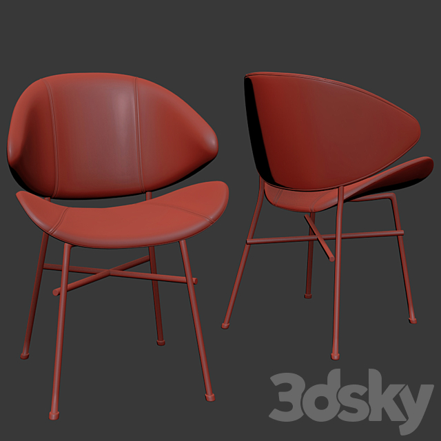 Cheri Gold – Velours – Chair – Dark Blue 3ds Max - thumbnail 2