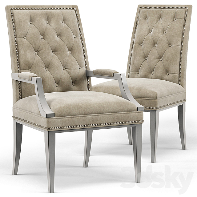 Cheska Upholstered Tufted Chairs 3DSMax File - thumbnail 1