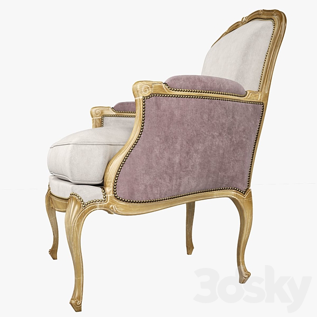 Chevigny Louis XV Bergere Armchair 3DS Max Model - thumbnail 3