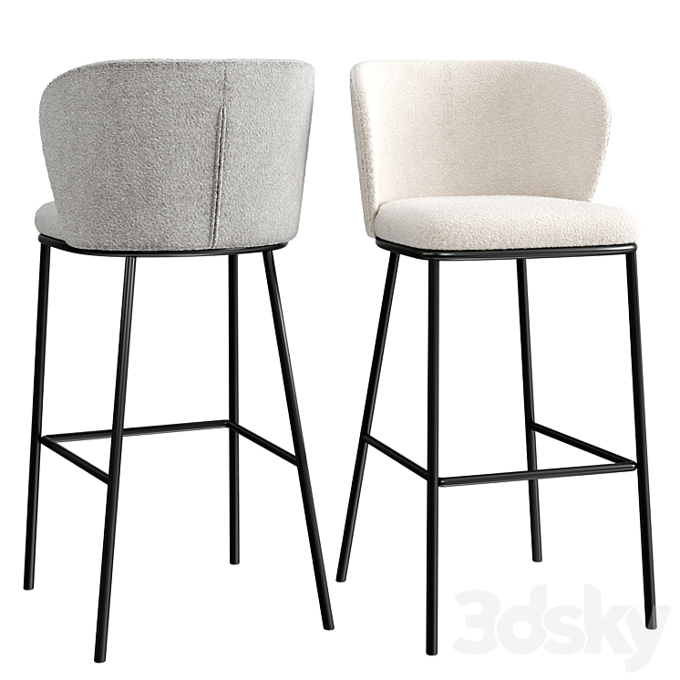 Ciselia Bar Stool 3DS Max Model - thumbnail 1