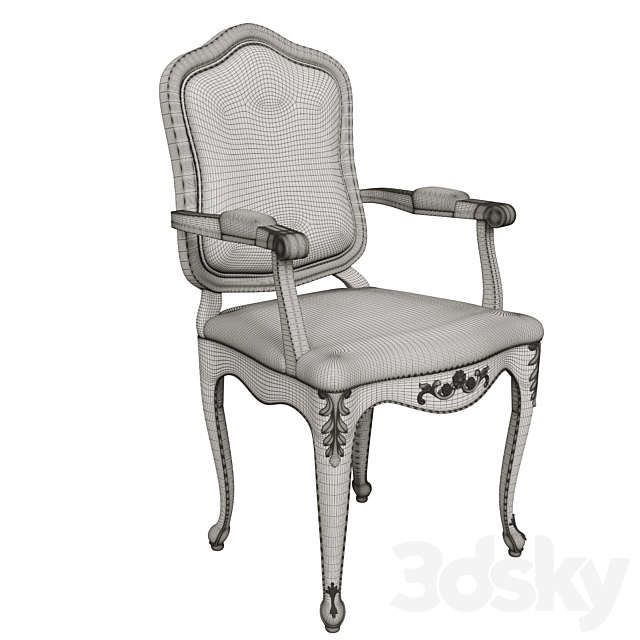 Classic carving chair 02 3DS Max Model - thumbnail 5