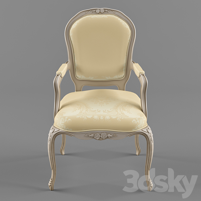 Classic chair Louis 3DS Max Model - thumbnail 2