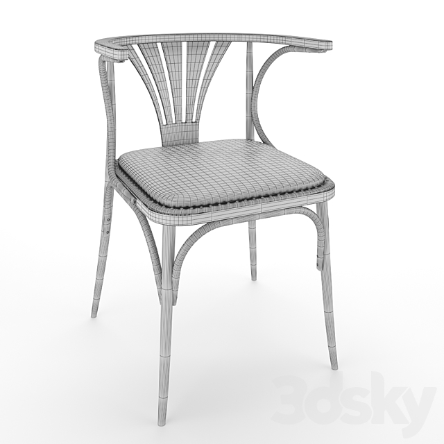Classic wooden chair 3DSMax File - thumbnail 2