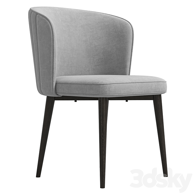 CLAUDE FABRIC DINING CHAIR 3DS Max Model - thumbnail 2