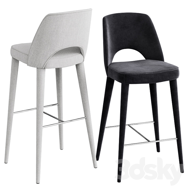 Coco Republic Astor Barstool Dining Chair 3ds Max - thumbnail 2