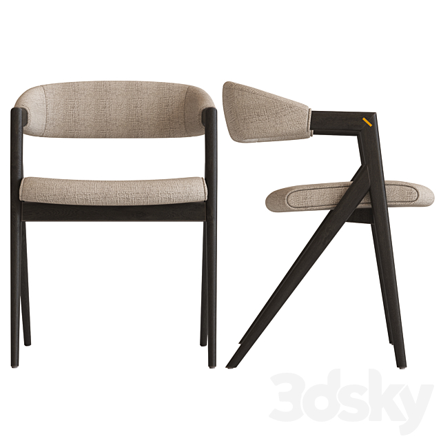 Coco Republic Paolo Dining Chair 3DSMax File - thumbnail 6