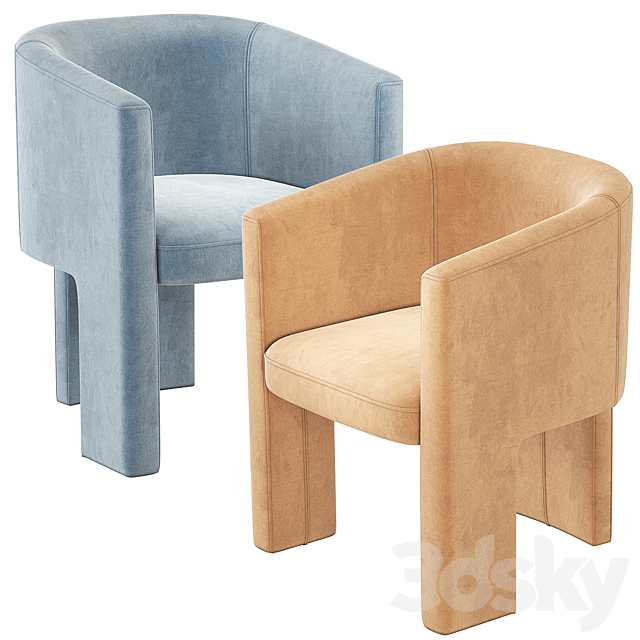 Coco Republic Phoenix Dining Chair 3DS Max Model - thumbnail 5