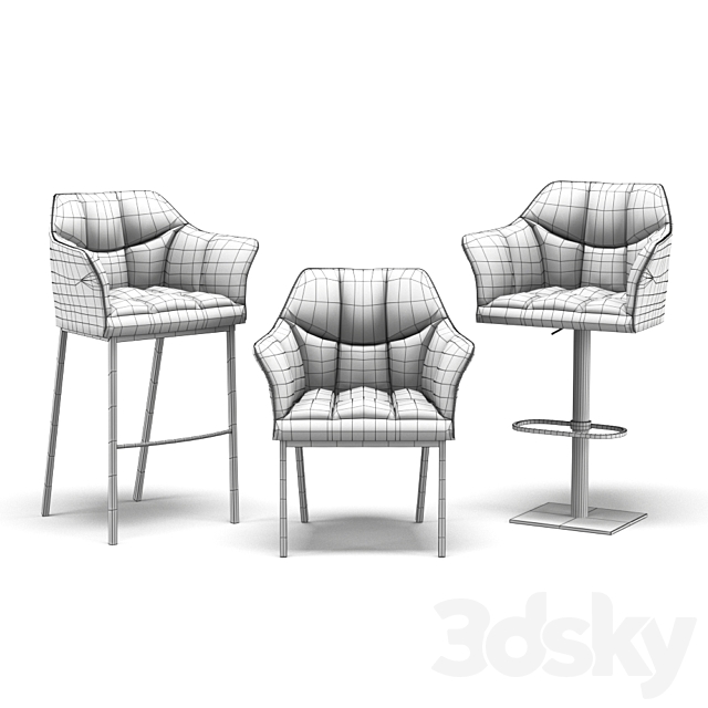 Collection Kare Chair with Armrest Thinktank 3DS Max Model - thumbnail 3