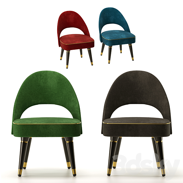 Collins Diningn Chair 3DS Max Model - thumbnail 2