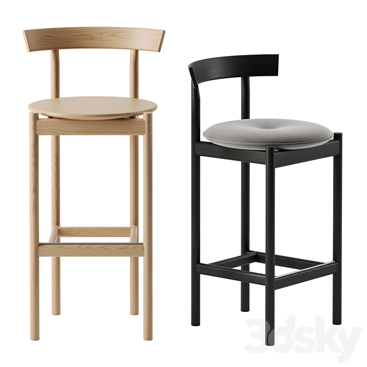 Comma Barstool by Herman Miller 3DS Max Model - thumbnail 1