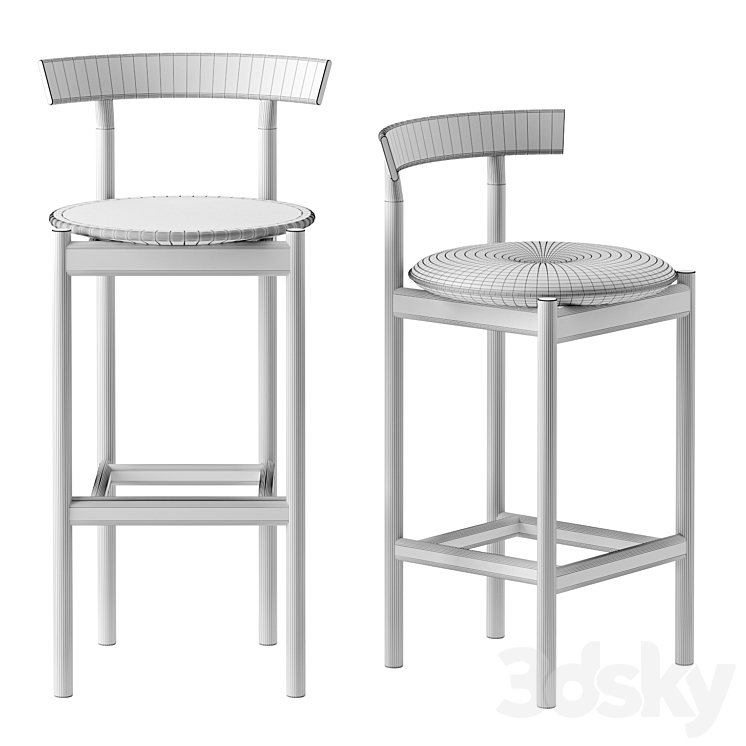 Comma Barstool by Herman Miller 3DS Max Model - thumbnail 2