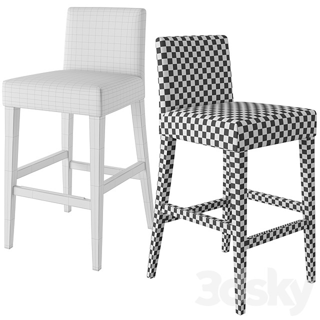 Copenhagen bar stool 3DS Max Model - thumbnail 2