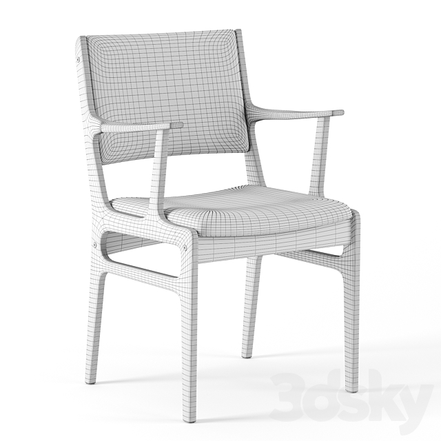 Coppice Upholstered Dining Armchair by Westelm 3DSMax File - thumbnail 3