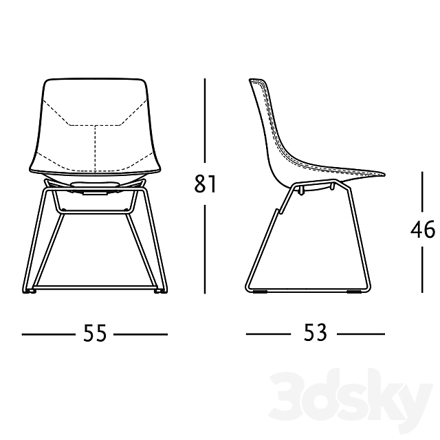 Corina chair factory Zanotta 3DS Max Model - thumbnail 2