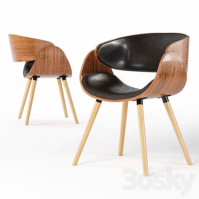 Corvus Mid-century Modern Accent Chair 3DSMax File - thumbnail 1