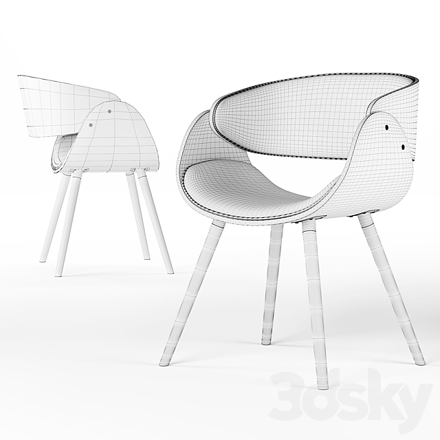 Corvus Mid-century Modern Accent Chair 3DSMax File - thumbnail 2