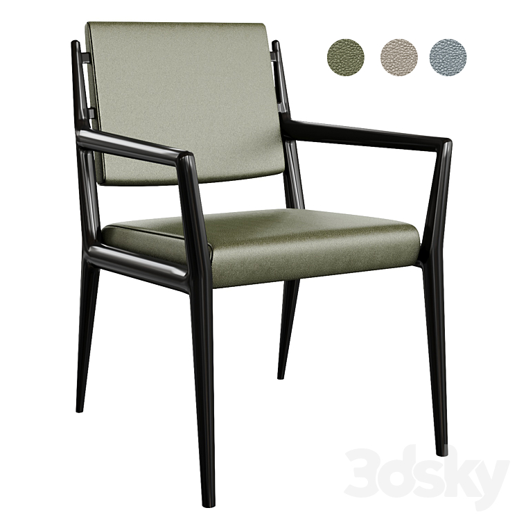 Côte table chair with armrests from the American factory Holly Hunt 3DS Max Model - thumbnail 1