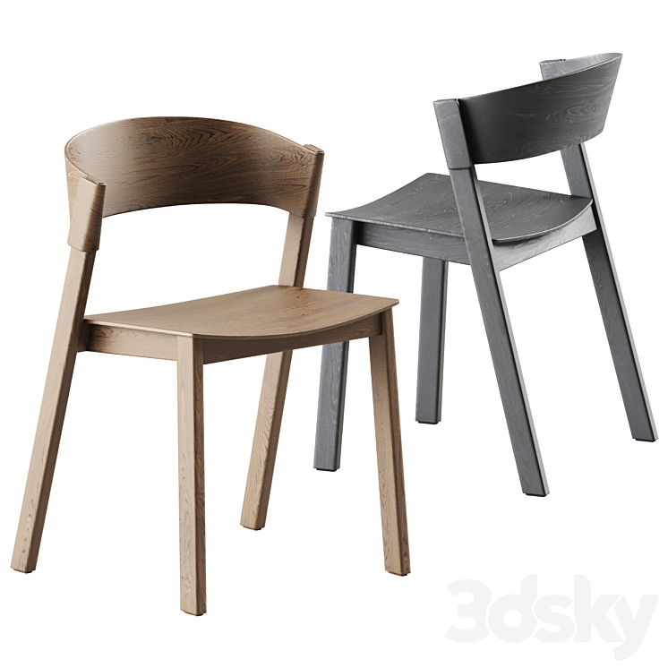 Cover Side Chair by Muuto \/ Wooden Chair 3DS Max Model - thumbnail 1