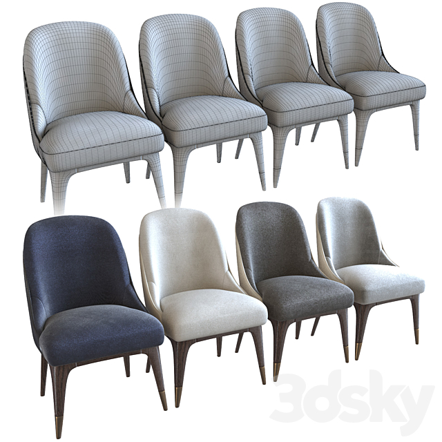 Covet Dining Chair 3DS Max Model - thumbnail 3