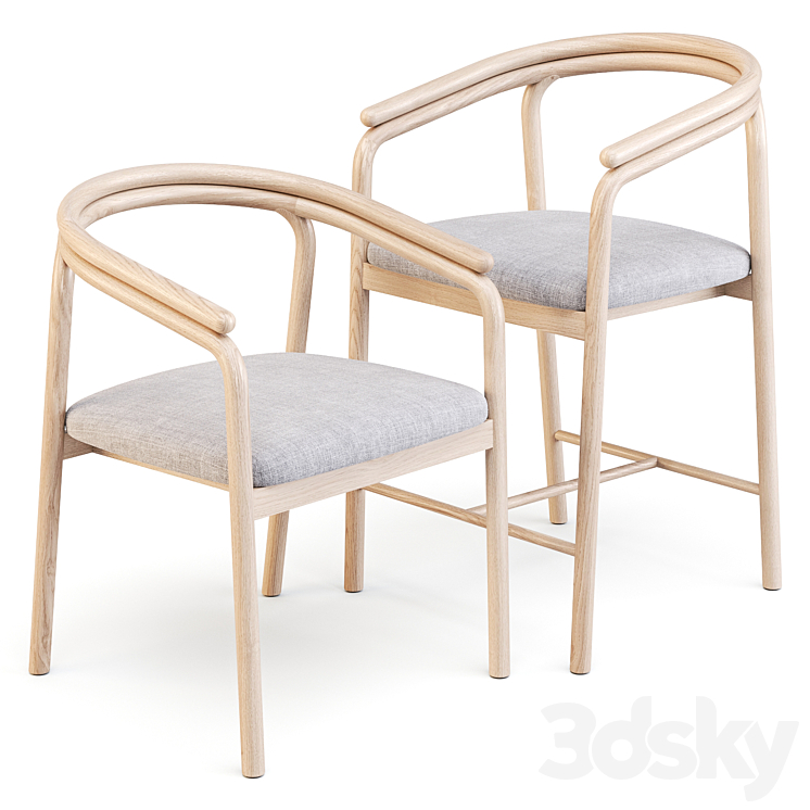 Crate and Barrel: Redonda – Dining Chair and Bar Stool 3DS Max Model - thumbnail 1