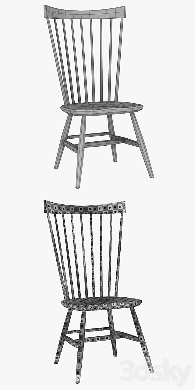 Crate & Barrel – Marlow II Black Wood Dining Chair 3DSMax File - thumbnail 3