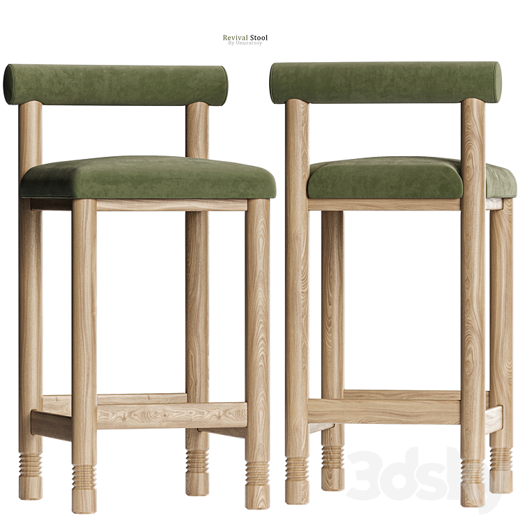 Crate & barrel – Revival Counter Stool in Green 3DS Max Model - thumbnail 3