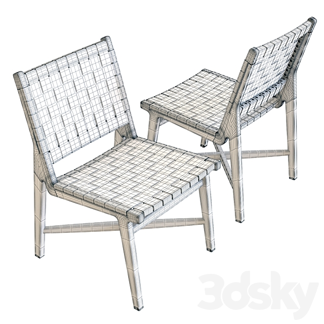 Crate & Barrel Taj Dining Chair 3ds Max - thumbnail 3