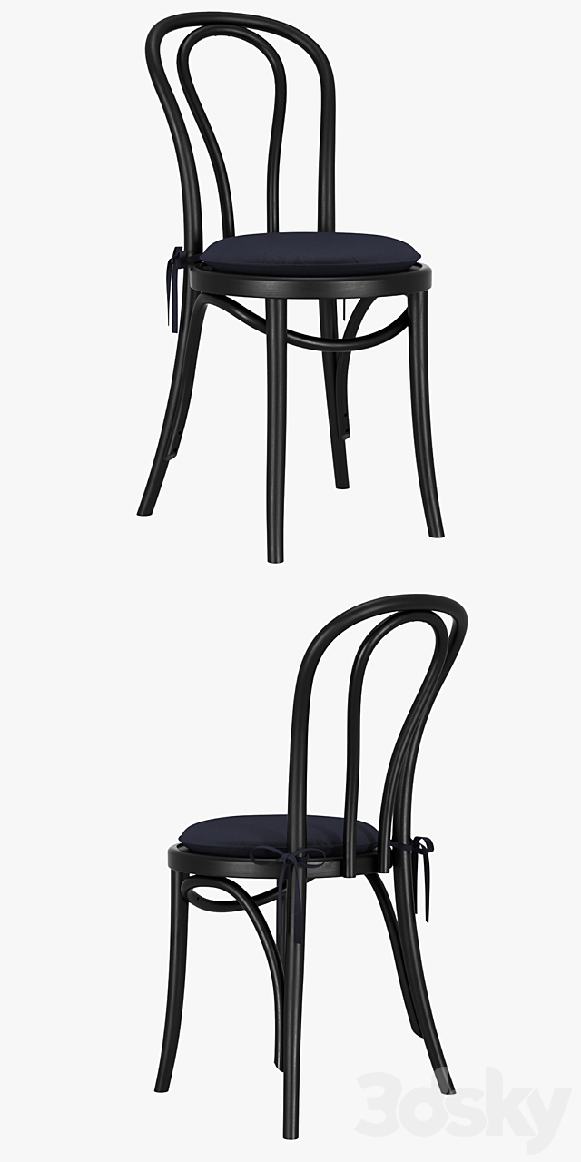 Crate & Barrel – Vienna Black Wood Dining Chair 3DSMax File - thumbnail 2