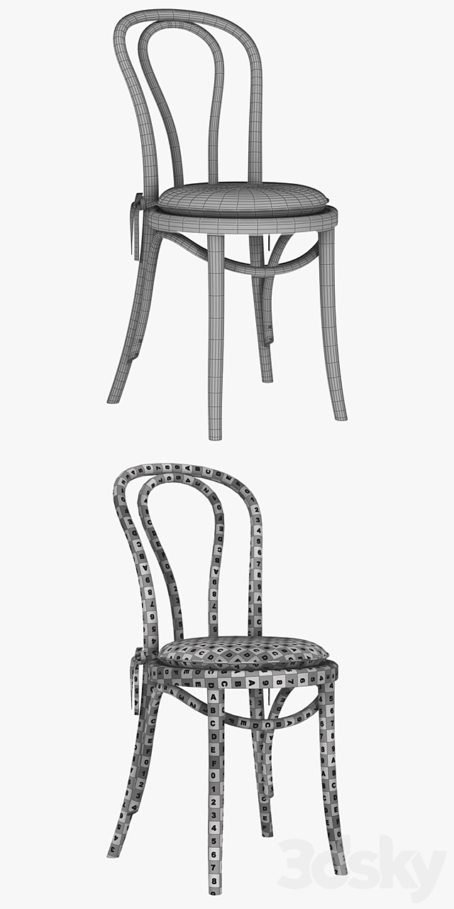 Crate & Barrel – Vienna Black Wood Dining Chair 3DSMax File - thumbnail 3