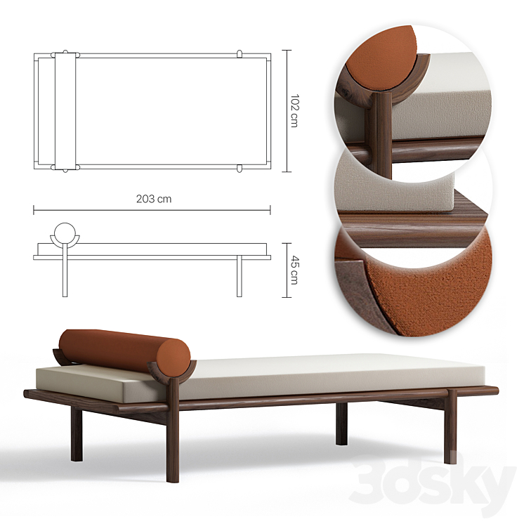 Crescent Lounge by Vonnegut Kraft 3DS Max Model - thumbnail 2