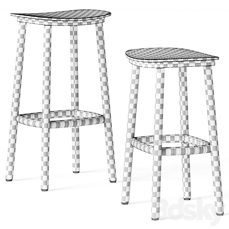 Cruso Paddle Bar Stools 3DS Max Model - thumbnail 2