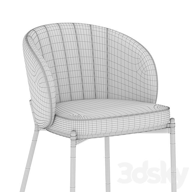 Cruz shell chair 3DS Max Model - thumbnail 4