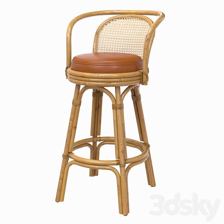 Cuban Barstool Lincoln Brooks 3DS Max Model - thumbnail 1