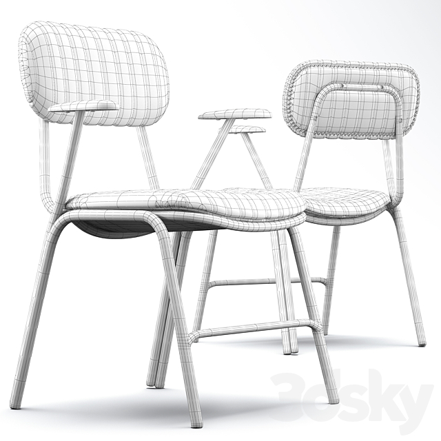 Cult Living Boston Metal Dining Armchair 3DS Max Model - thumbnail 3