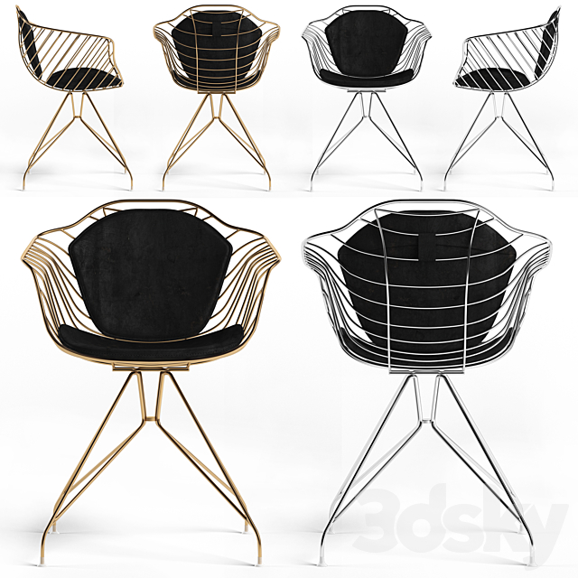 Cult Living Moda Wire Metal Chair 3ds Max - thumbnail 2