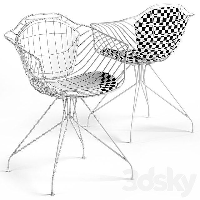 Cult Living Moda Wire Metal Chair 3ds Max - thumbnail 3