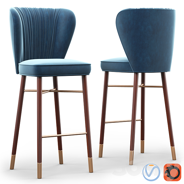 Cult Living Noa Luxury Bar Stool 3DSMax File - thumbnail 1