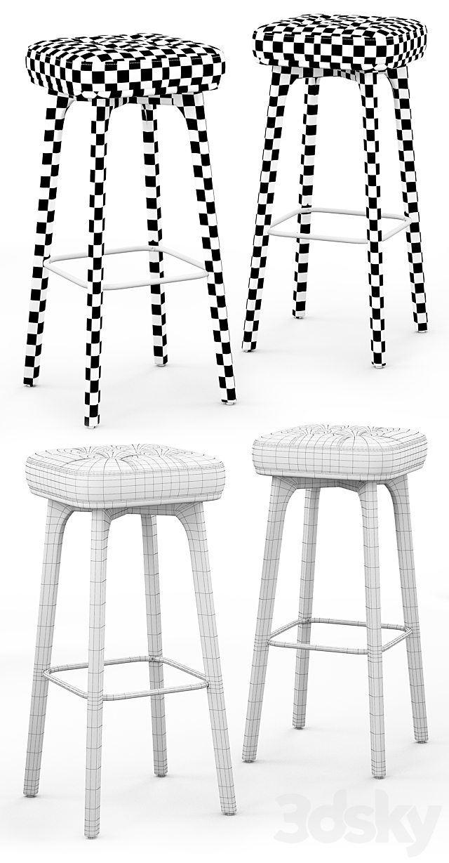 Cult Living Winchester Solid Bar Stool 3DSMax File - thumbnail 3