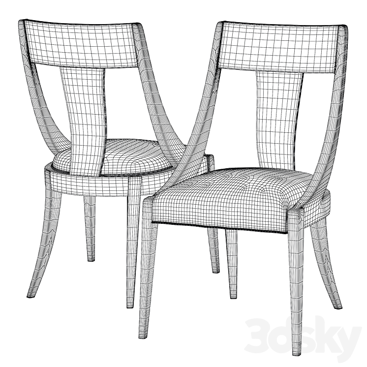 Dain side chair 3DS Max Model - thumbnail 2