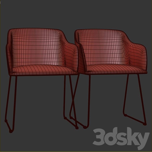 Dakota Arm Chair 3ds Max - thumbnail 3